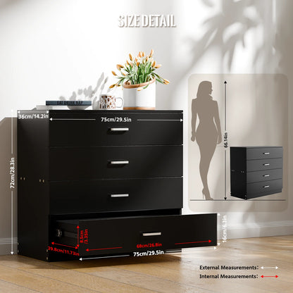 4 Drawer Wood Cabinet Dresser