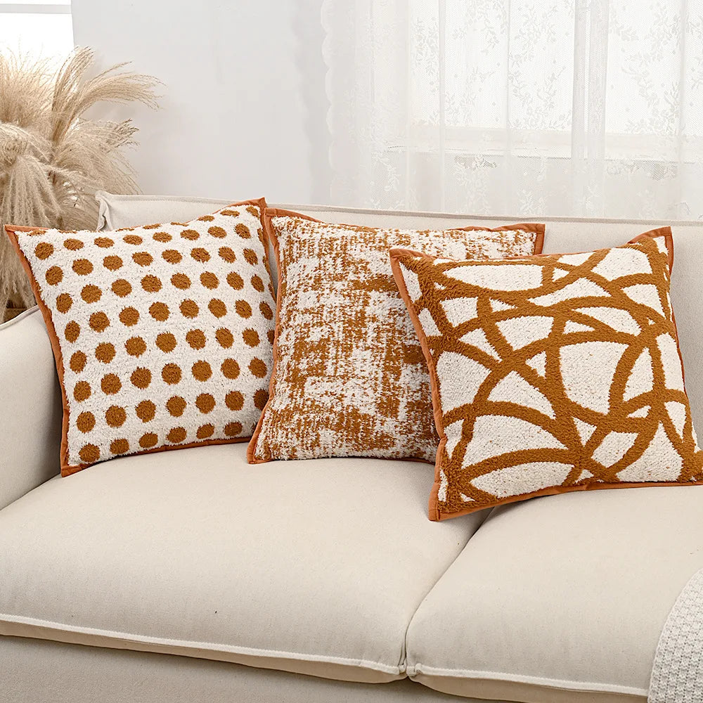 Orange Retro Throw Pillow Cover