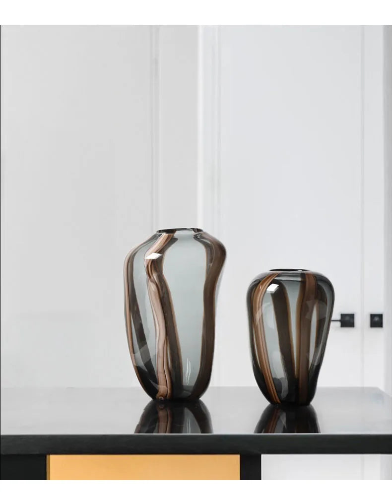 Colored Striped Glass Vase