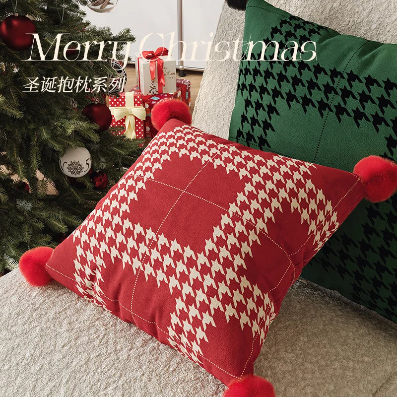 Christmas Dutch Velvet Sofa Pillow Cover