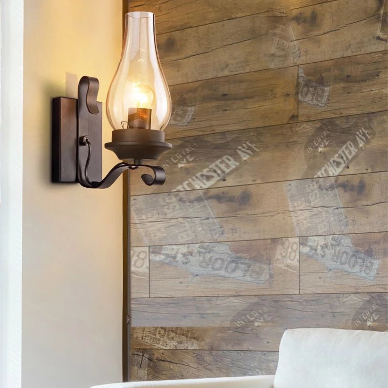 Retro Industrial Iron Wall Lamp