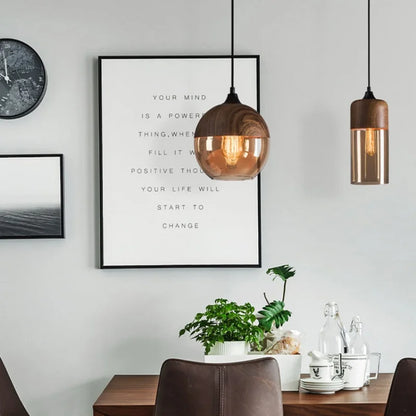 Vintage Wood Pendant Light