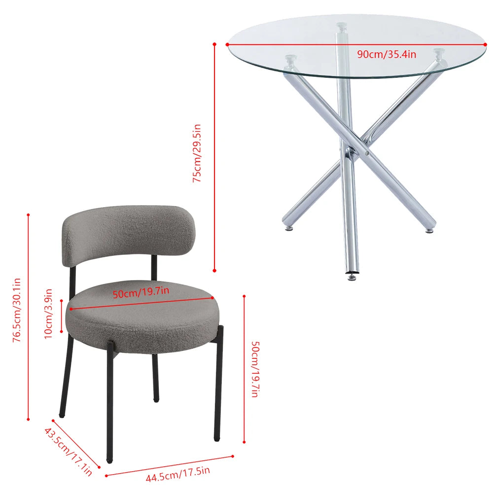 BonChoice 5 Piece Round Dining Room Table Set