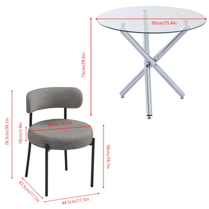 BonChoice 5 Piece Round Dining Room Table Set