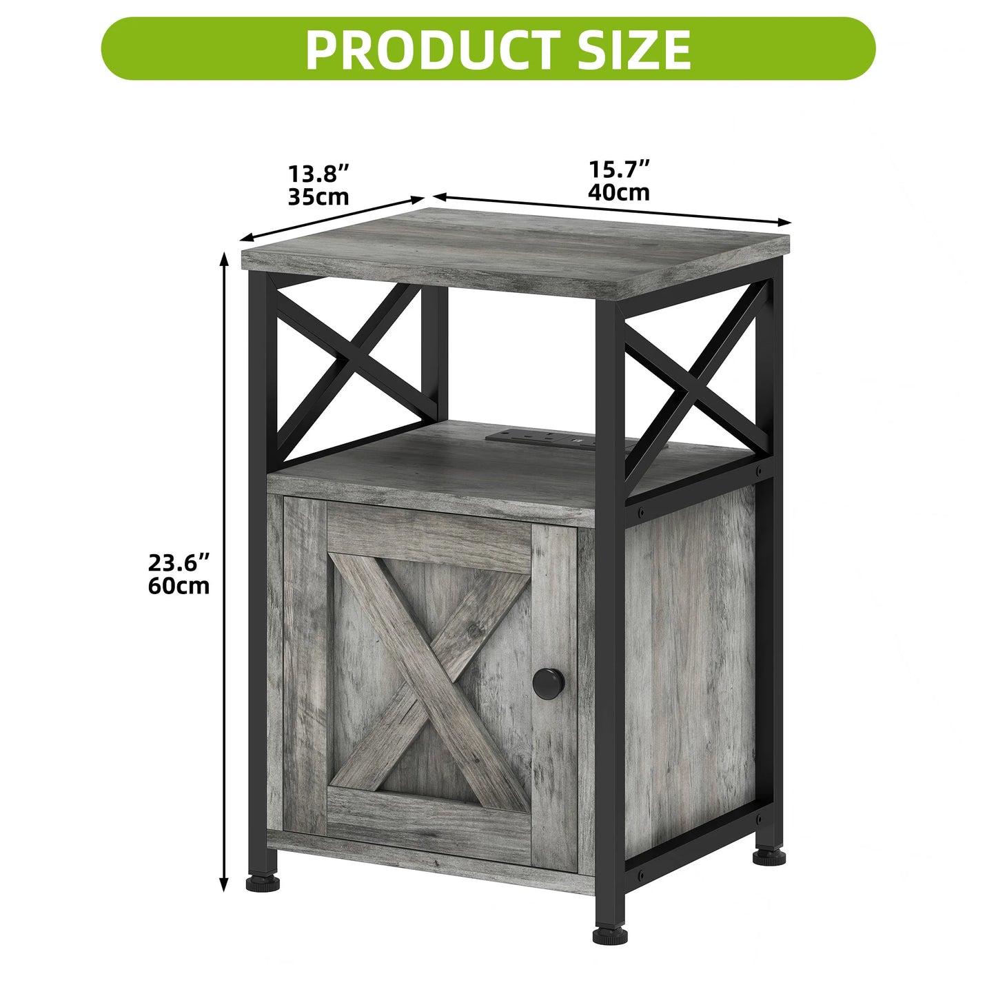 Grey X Shape Side Table