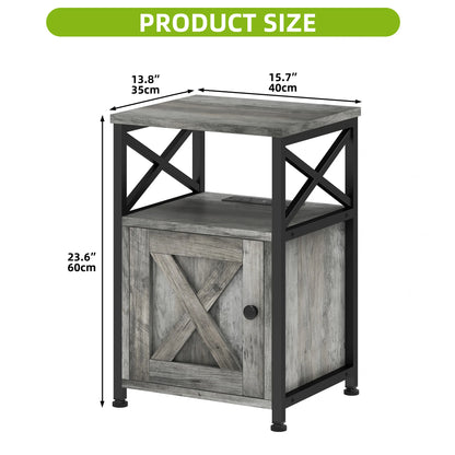 Grey X Shape Side Table