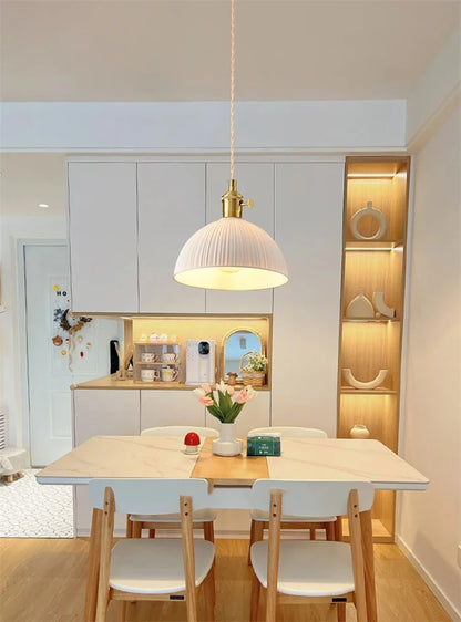 White Ceramic Pendant Light