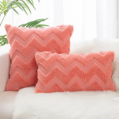 Wave Pattern Plush Throw Pillow