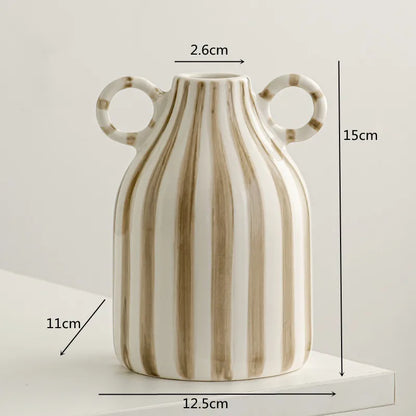 Double Ear Ceramic Vase