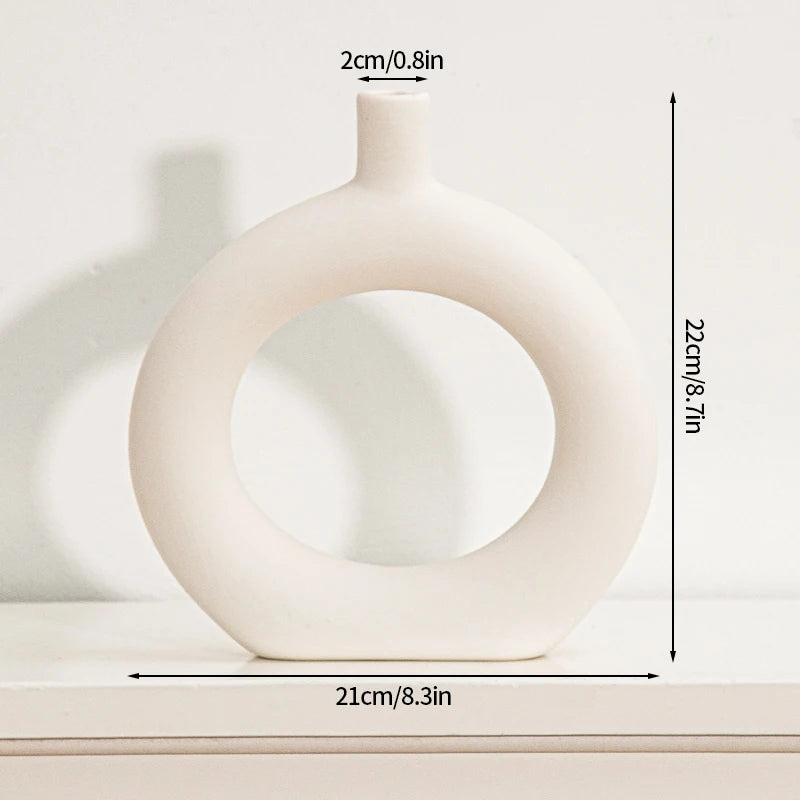 White Ceramic  Decorative Vase