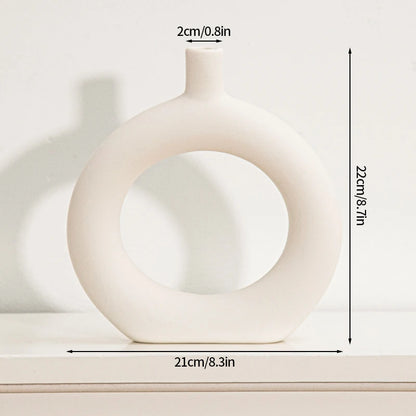 White Ceramic  Decorative Vase