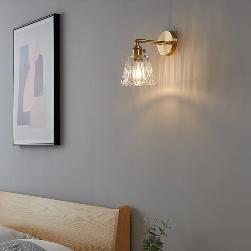 Luxury Brass/Glass Wall Lamp