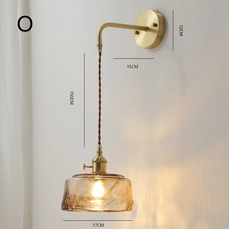 Retro Flower Style Glass Wall Lamp