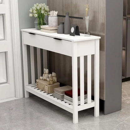 Modern Wood Entryway Table with Drawer