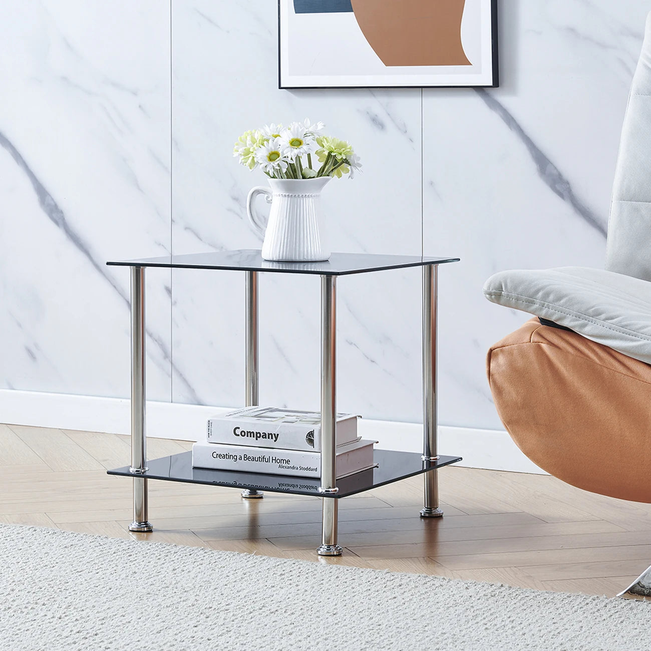 2-Tier Square/Round End Table