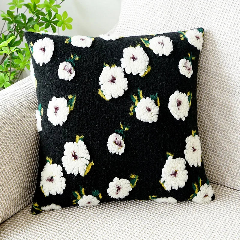 Pastoral Style Camellia Throw Pillow Cover