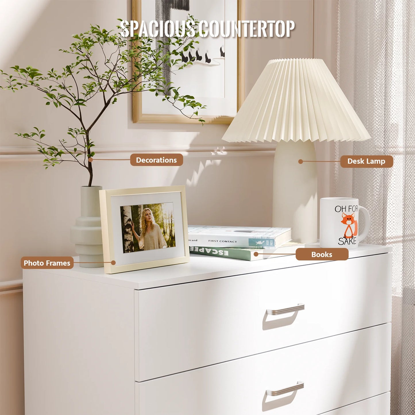 5 Drawer Wood Cabinet Dresser