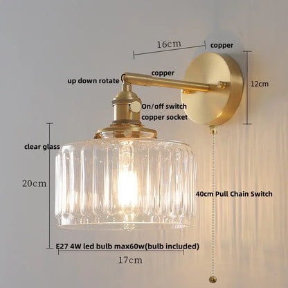 Clear Glass LED Wall Light