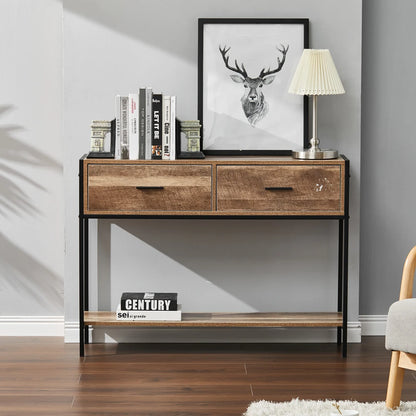 Rustic Brown Console Table