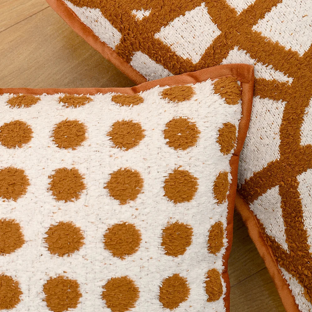 Orange Retro Throw Pillow Cover