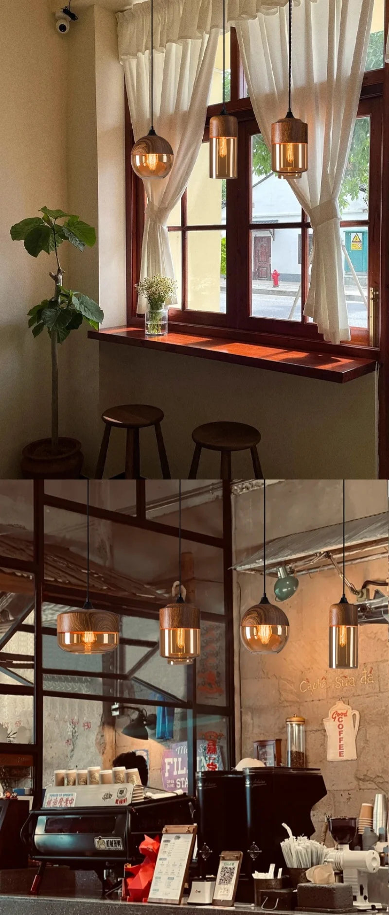 Vintage Wood Pendant Light