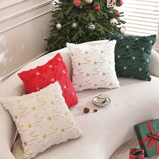 Beige Christmas Throw Pillow Covers