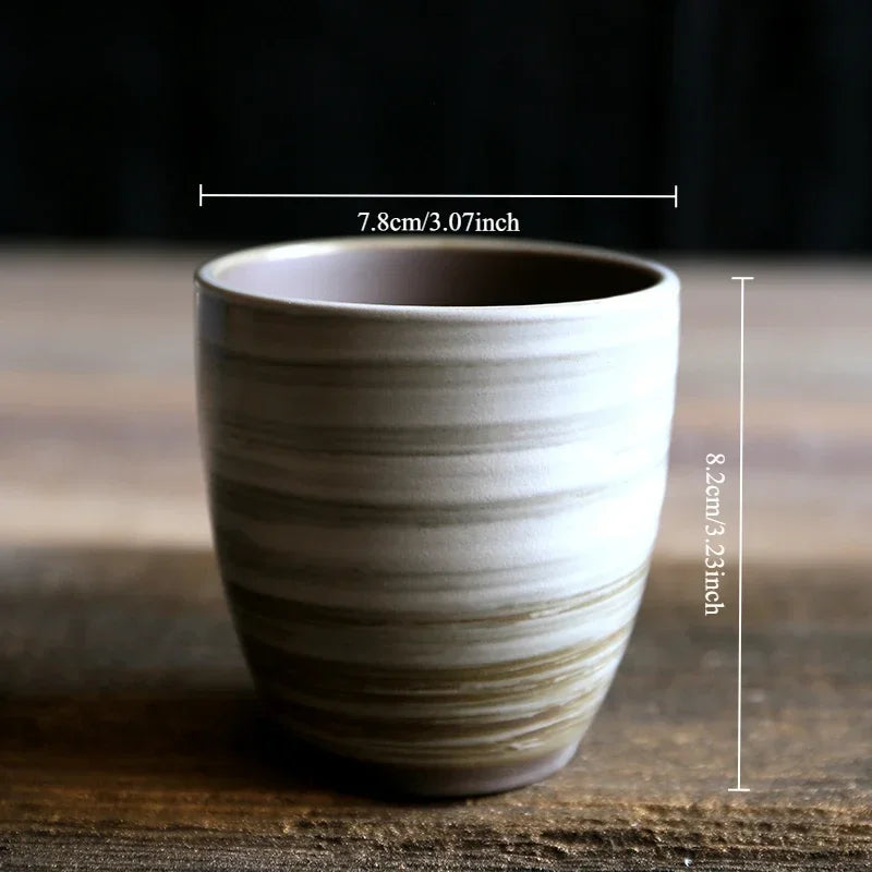 Hand-Painted Crackle Glaze Stoneware Mug