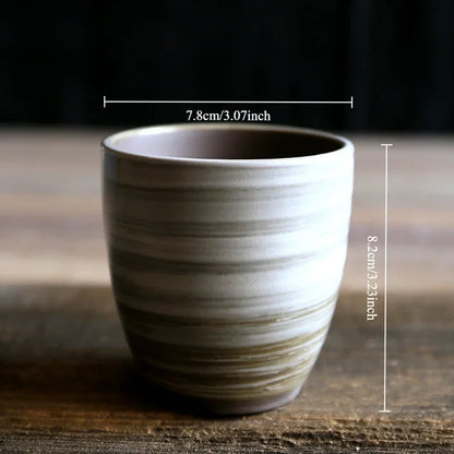 Hand-Painted Crackle Glaze Stoneware Mug