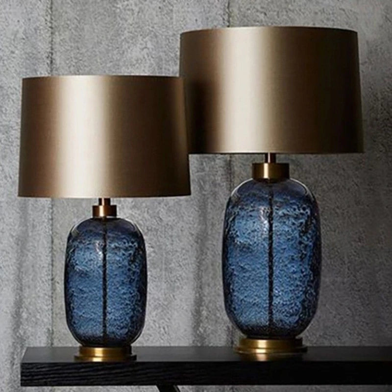 SANDYHA Blue Glass Desk Lamp