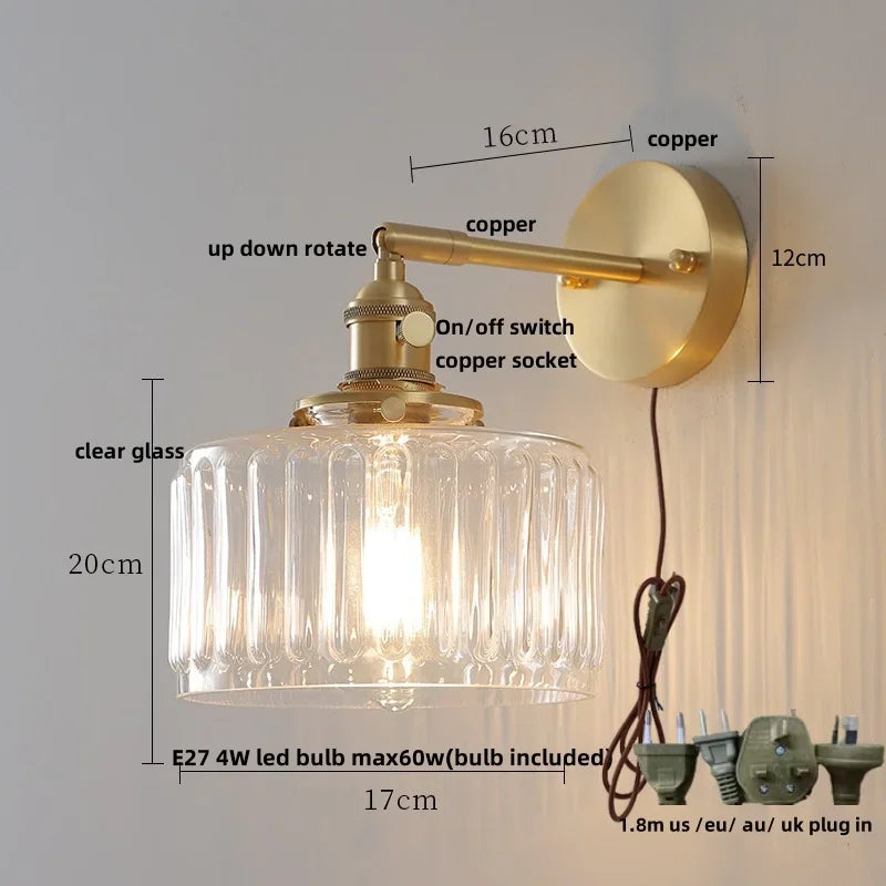 Clear Glass LED Wall Light