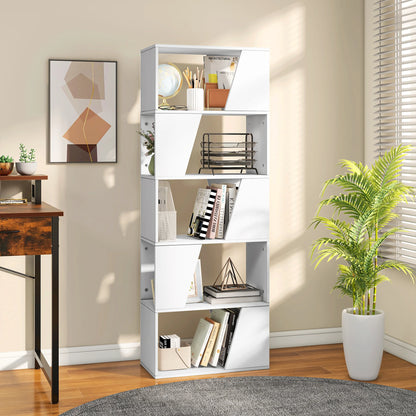 White 5-Tier Bookcase