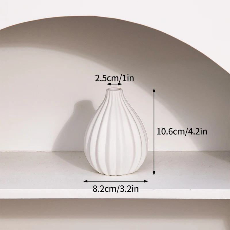 White Ceramic  Decorative Vase