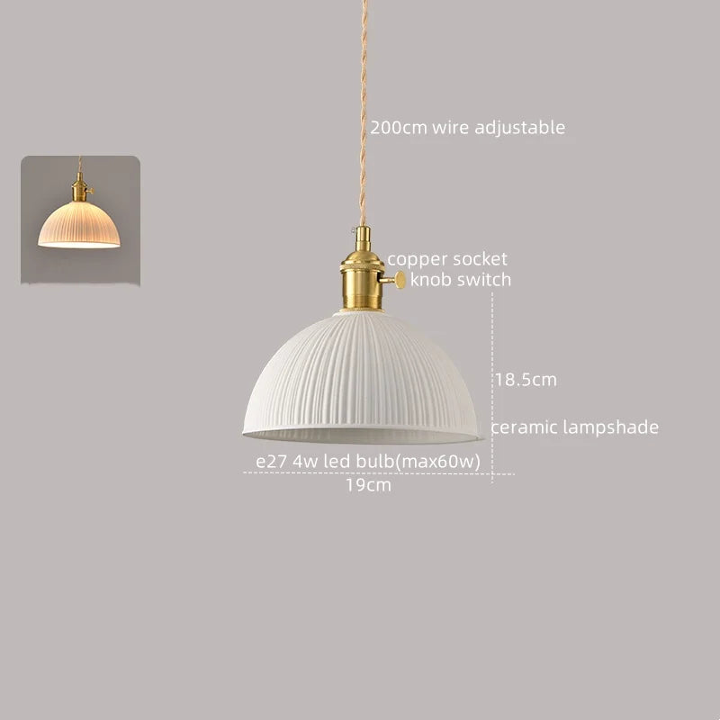 White Ceramic Pendant Light