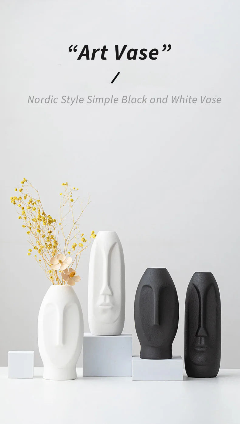 Face Sculpture Ceramic Vase