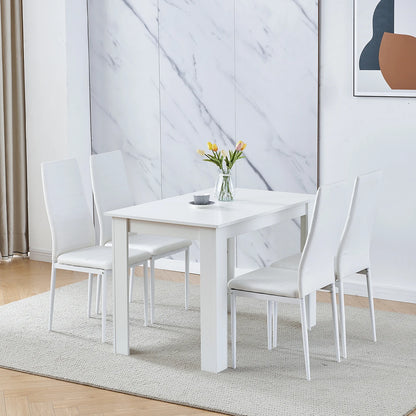 BonChoice 5 Piece Wooden Dining Room Table and Chairs Set