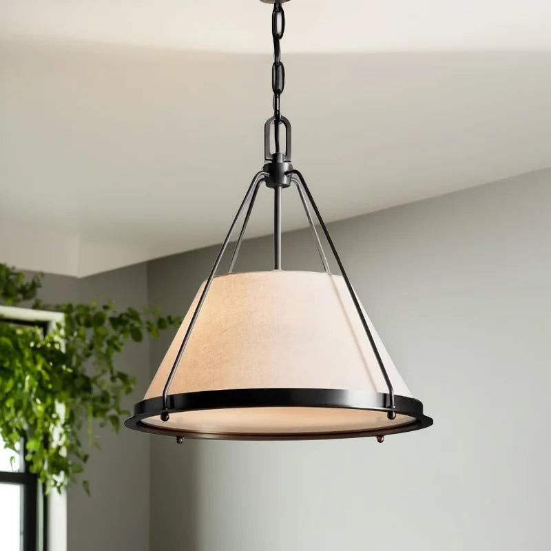 Vintage Fabric Pendant Light