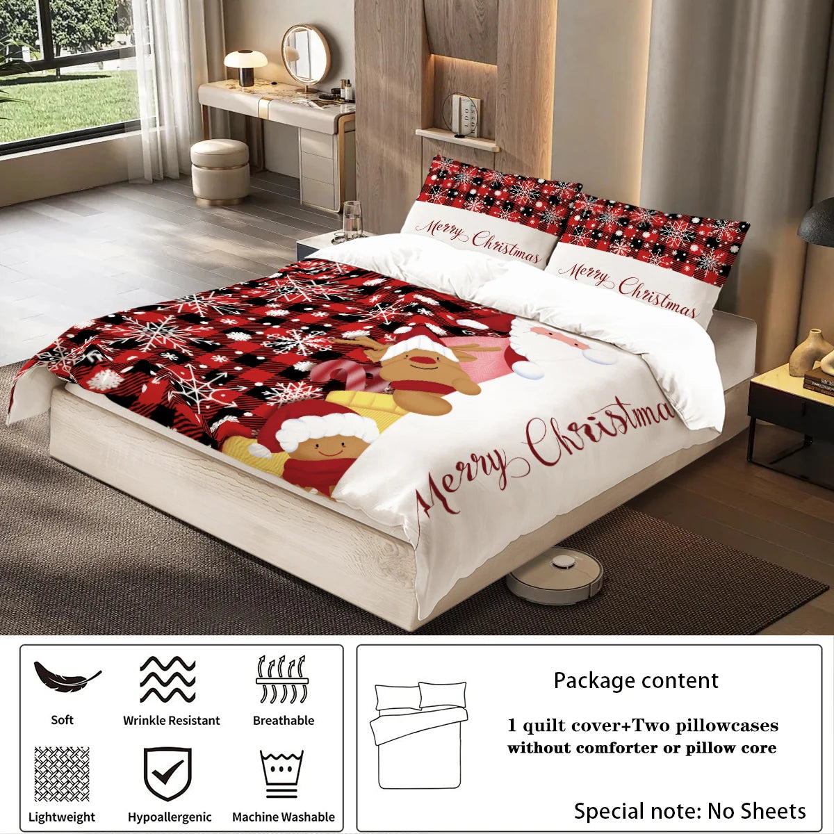 Duvet Christmas Themed 3 pc Set