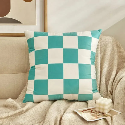 Fashion Checkerboard Plaid Cushion Cover