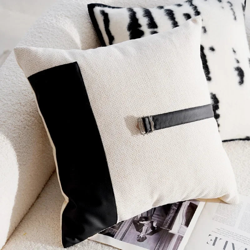 French Retro Black/White Pillow Cover
