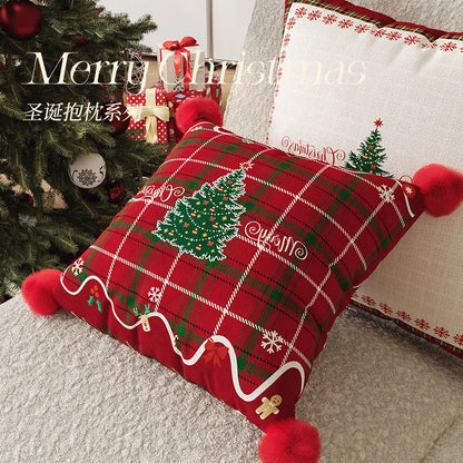 Christmas Dutch Velvet Sofa Pillow Cover