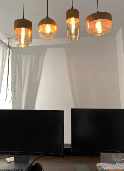 Vintage Wood Pendant Light