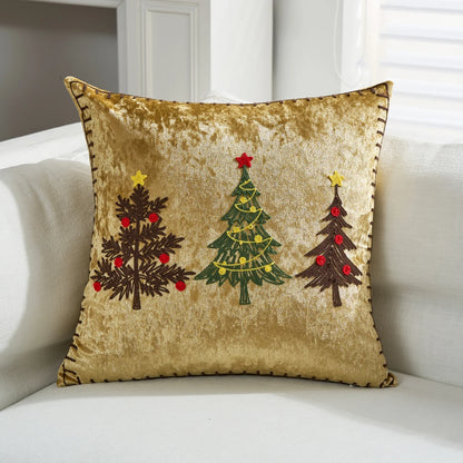 Christmas Gold Throw Pillow Cover