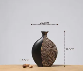 Vertical Black Resin Vase