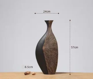 Vertical Black Resin Vase